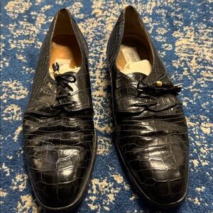 Mauri Black Baby Alligator Shoes